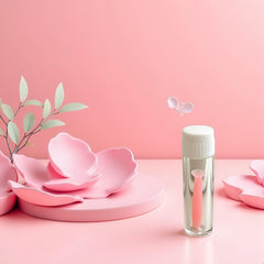 Close-up view of pink insertion tool's dual-ended design