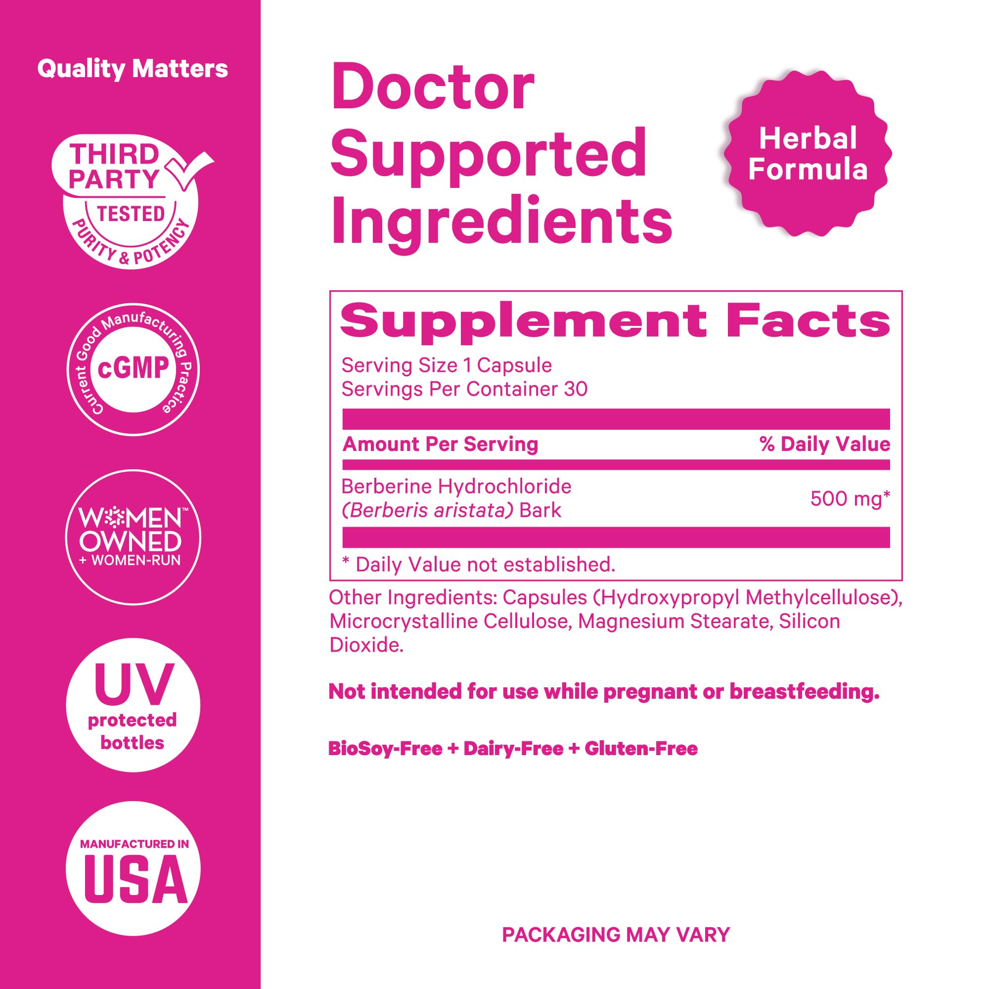 Pink Stork Berberine supports gut health and digestive balance.