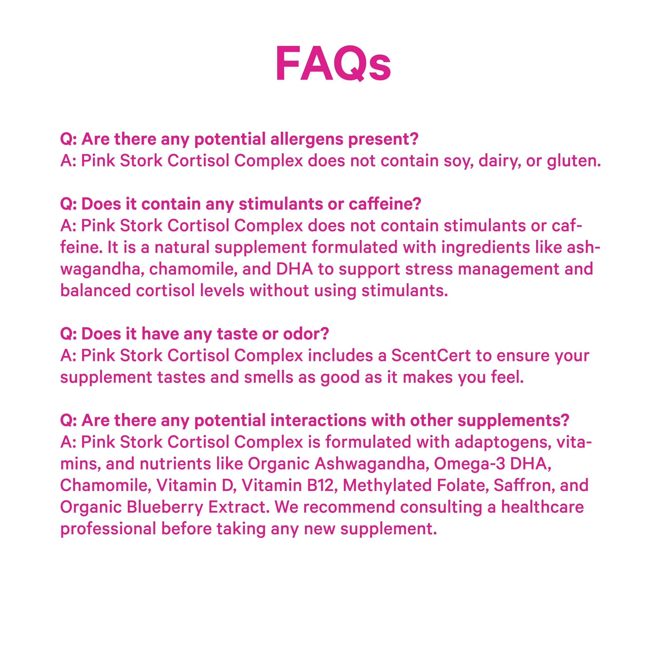 UV-protected vegan bottle of Pink Stork Cortisol Complex.