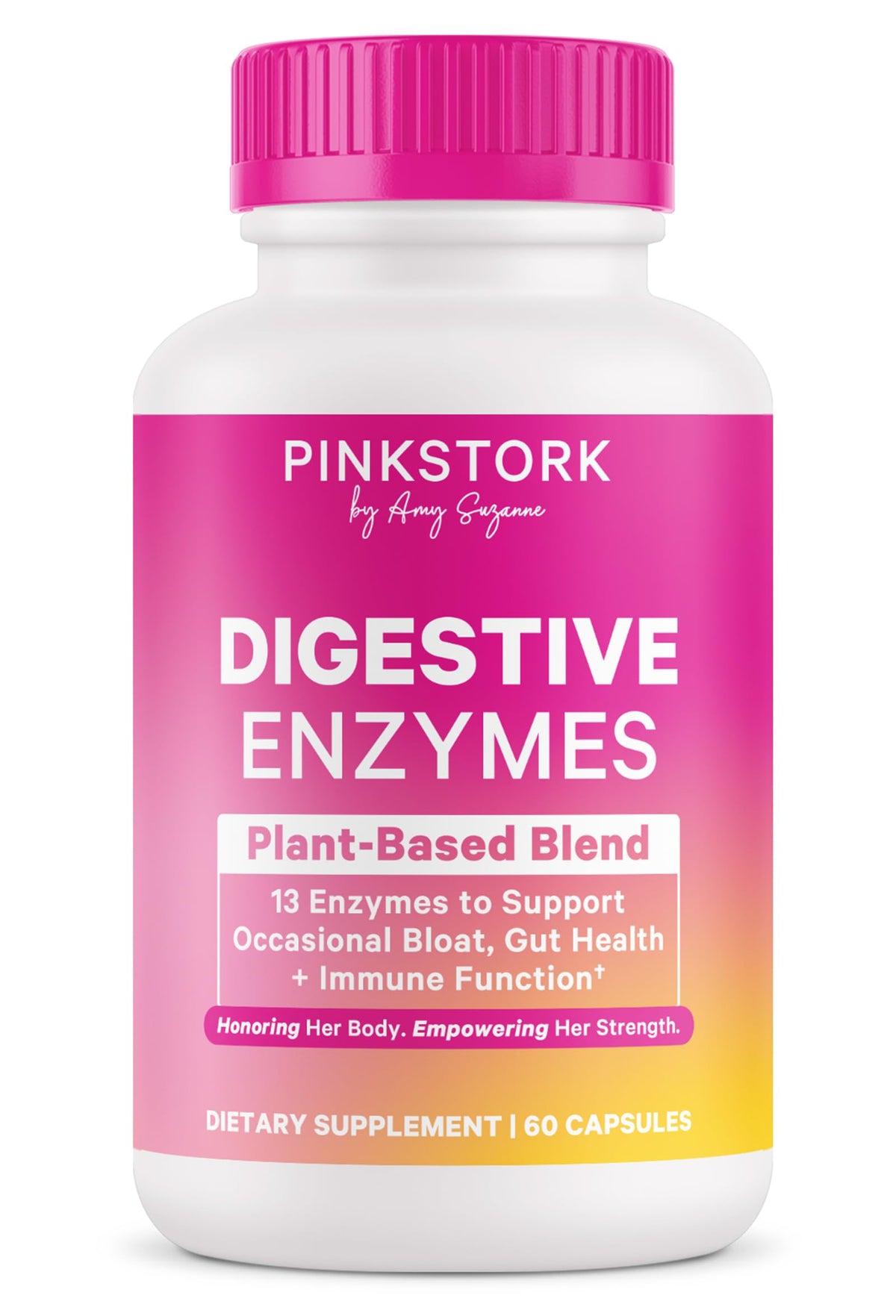Bottle of Pink Stork Digestive Enzymes for Women with 60 capsules