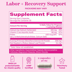 Labor Prep bottle highlighting third trimester use