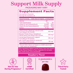 Close-up of Pink Stork Lactation Gummies Raspberry gummies