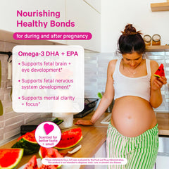 Bottle label highlighting DHA and EPA information