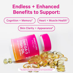 Label highlighting 650 mg DHA and 260 mg EPA per dose