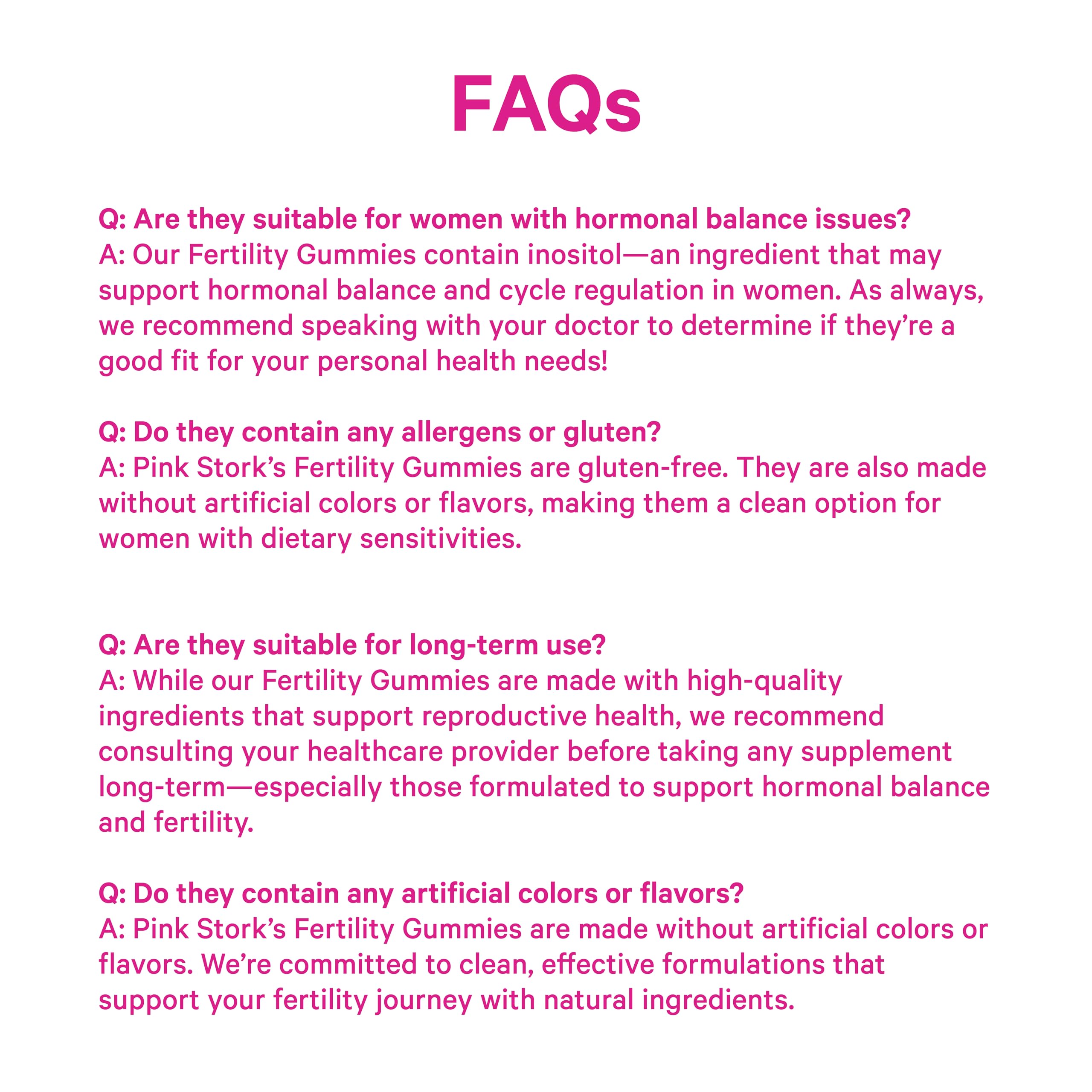 Promotional image featuring Pink Stork Premium Fertility Gummies