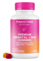 Pink Stork Premium Prenatal Gummies with DHA, Folate, and Vitamin D (60 vegan gummies)