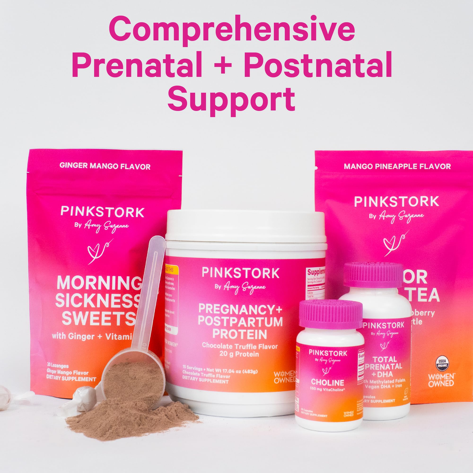 Pink Stork prenatal postpartum use routine scene for busy moms