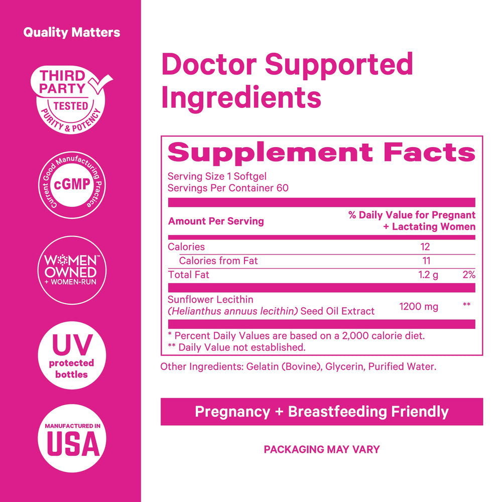Clogged duct relief with sunflower lecithin for breastfeeding