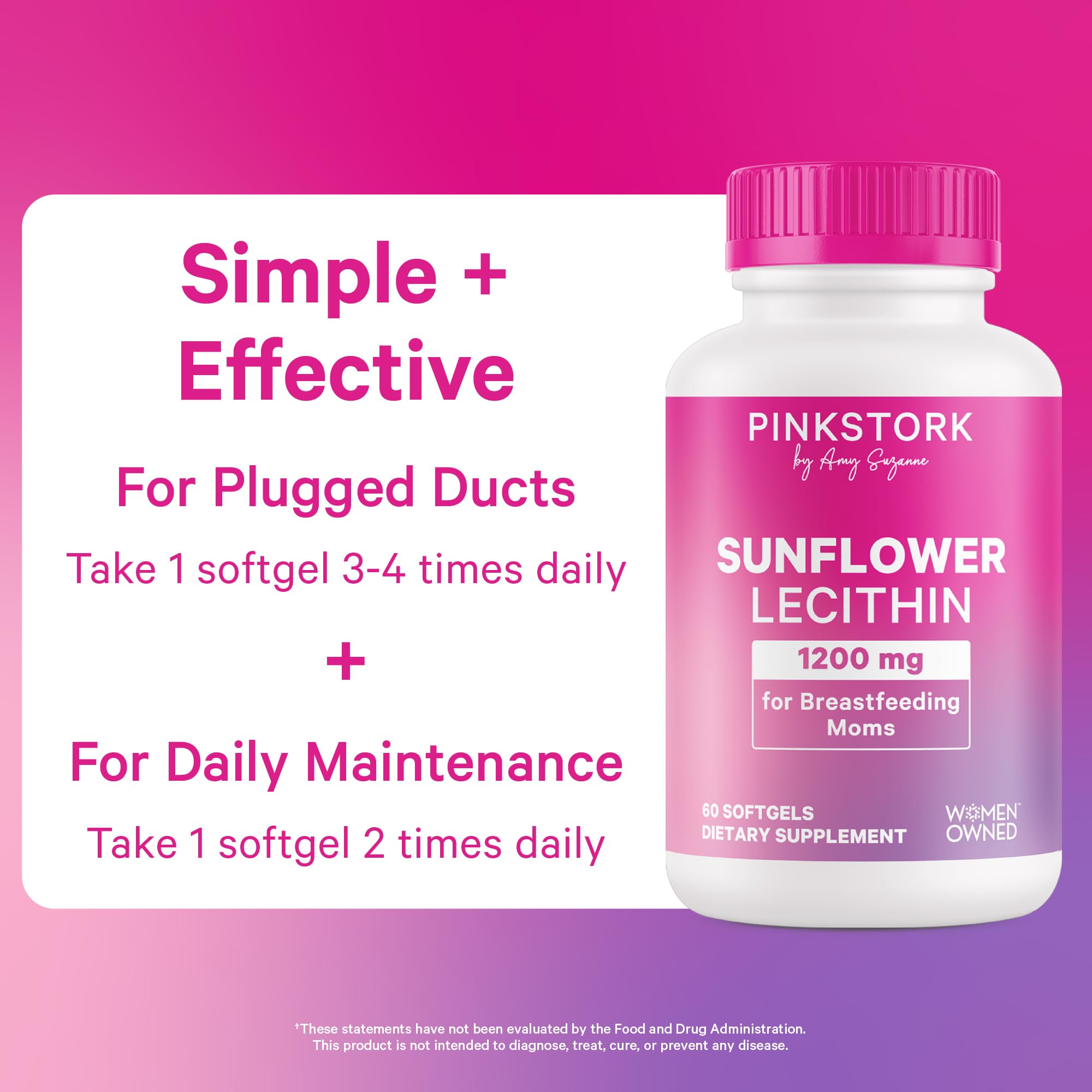 Ingredients list for Pink Stork Sunflower Lecithin 1200 mg