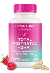 Bottle of Pink Stork Total Postnatal Vitamins