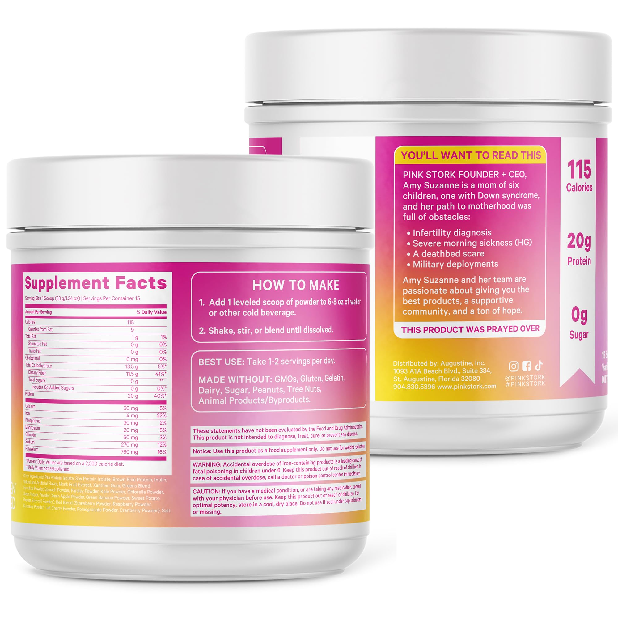 Shaker bottle with Pink Stork Vanilla Protein after workout energy.