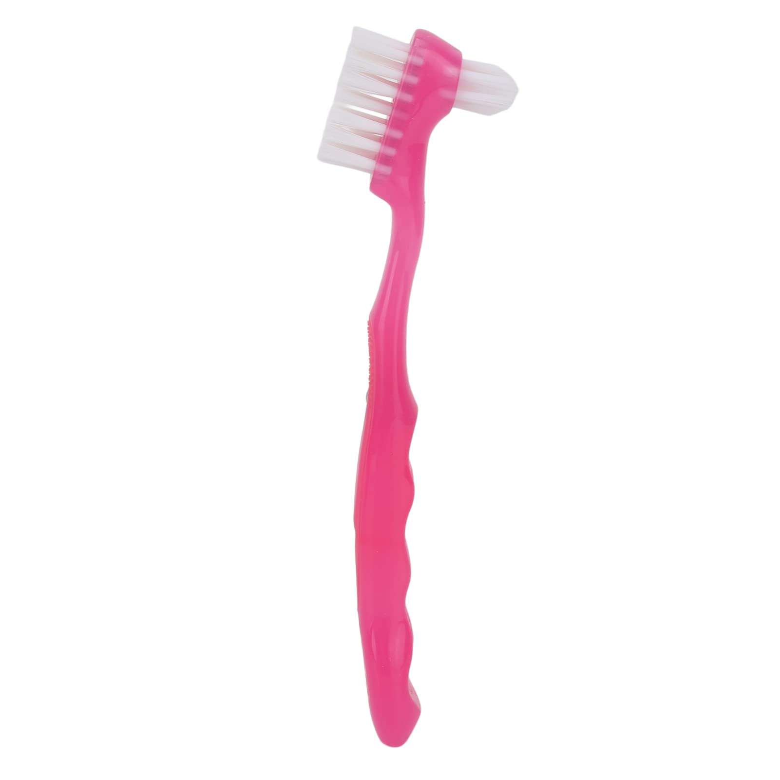 Pink toothbrush-style denture cleaning brush