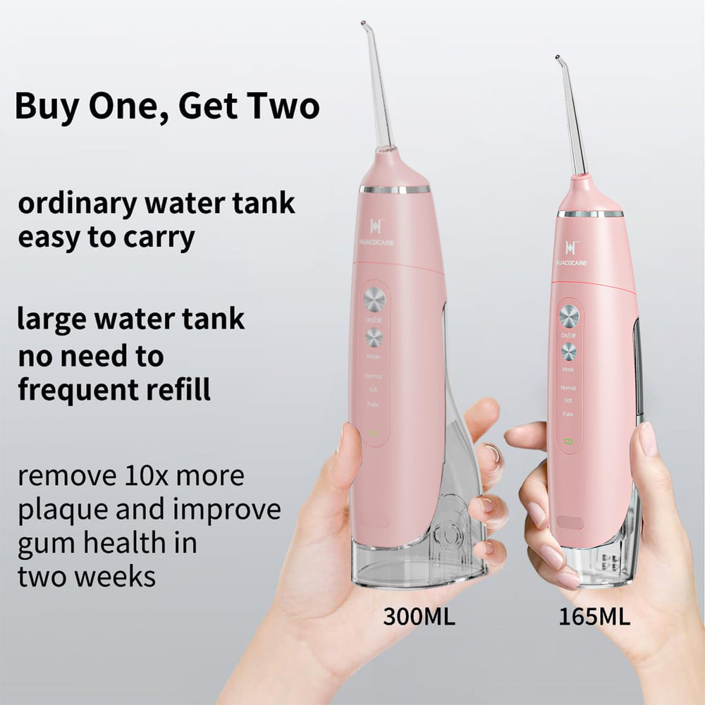 IPX7 waterproof pink water flosser for bathroom use