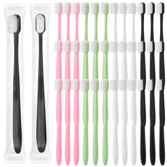 Pinkunn 36 pack nano toothbrushes with four handle colors white black pink and green