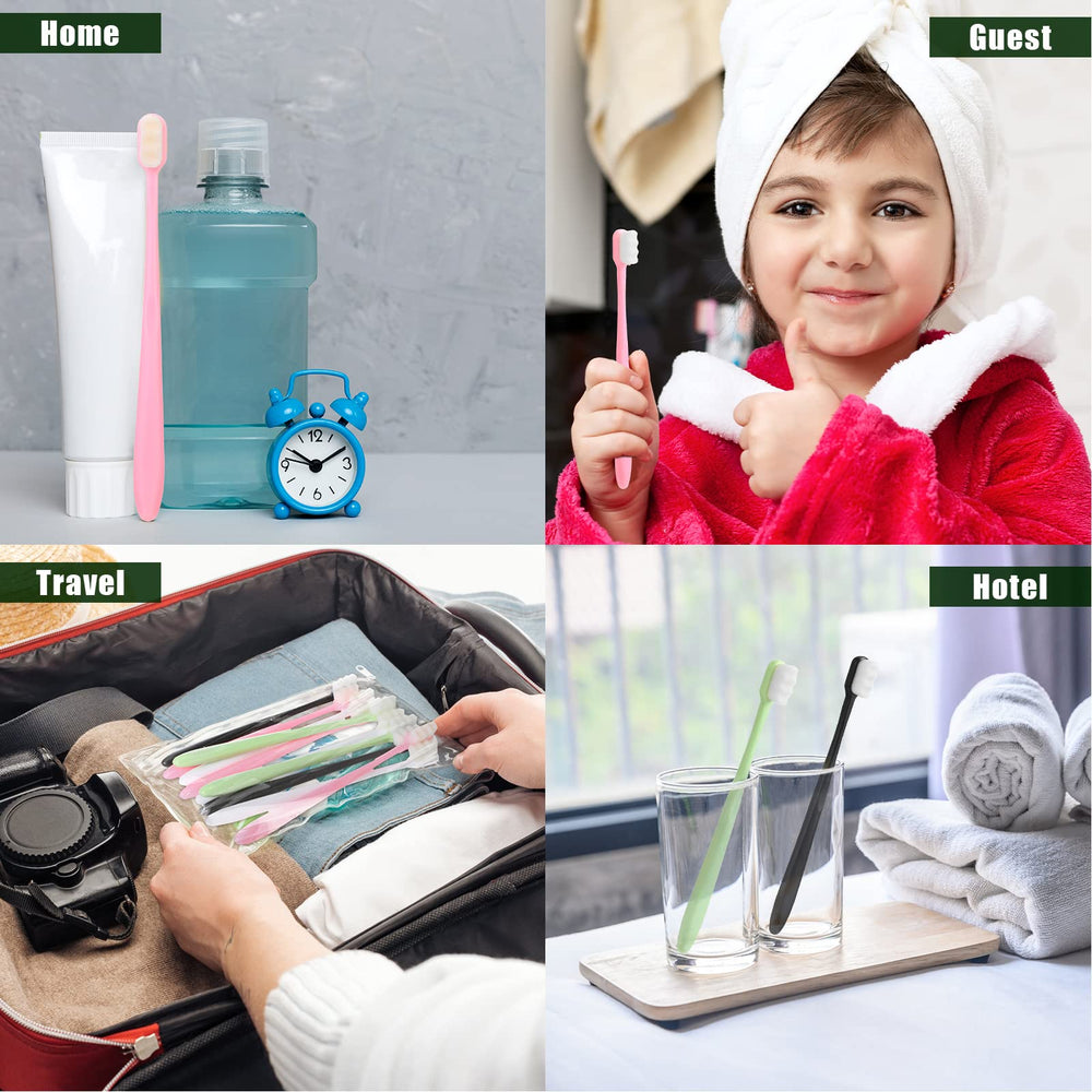 36 piece set of soft nano toothbrushes in four colors