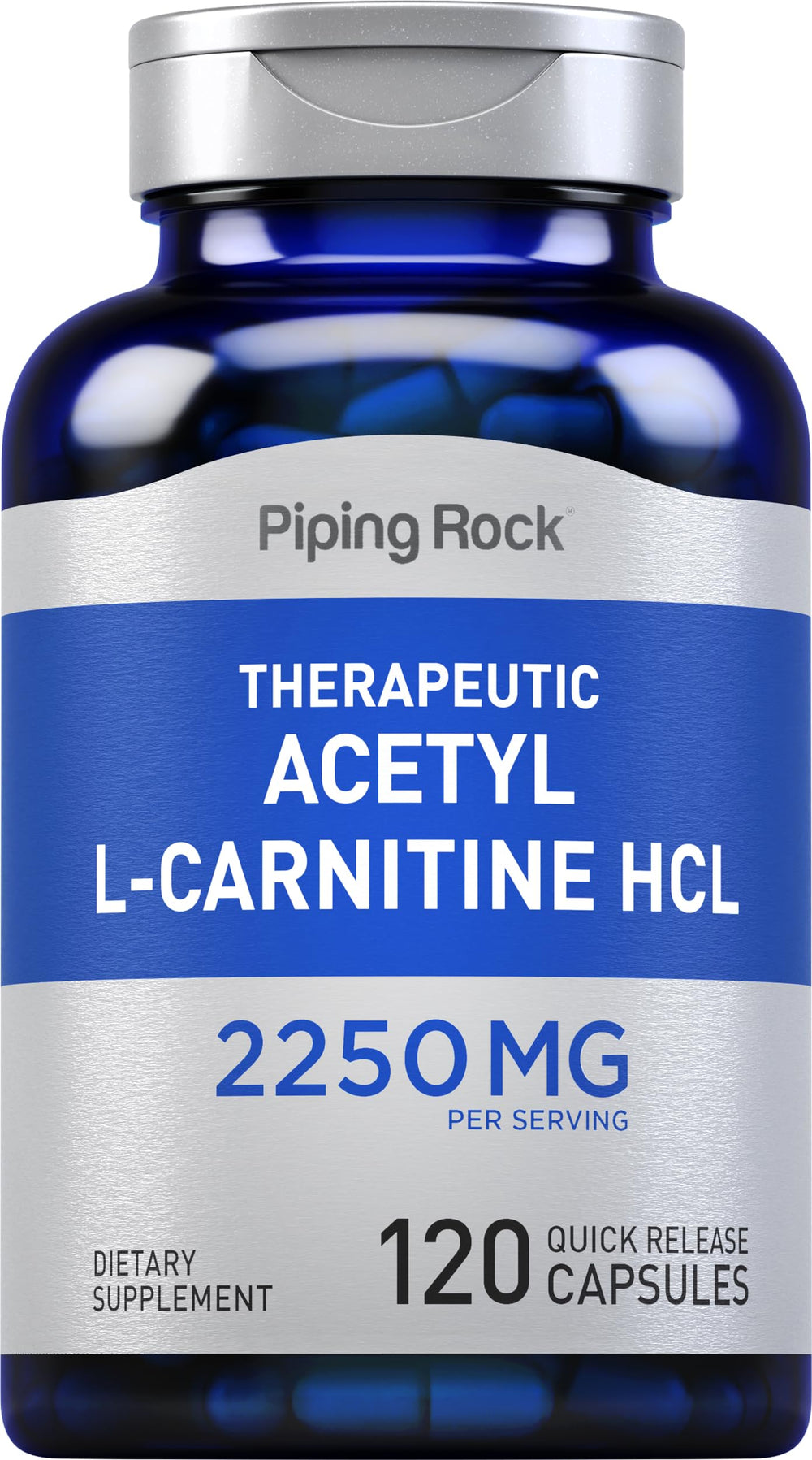 Piping Rock Acetyl L-Carnitine HCL 2250mg bottle - 120 capsules