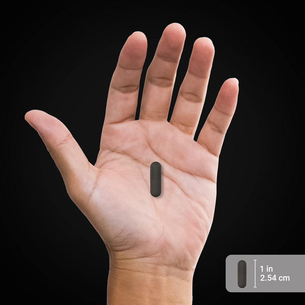 Piping Rock activated charcoal pills lifestyle-use image suggests daily routine integration.