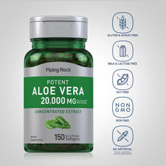 Close-up of aloe vera softgels inside the bottle