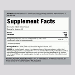 Andrographis Paniculata extract capsules arranged for display