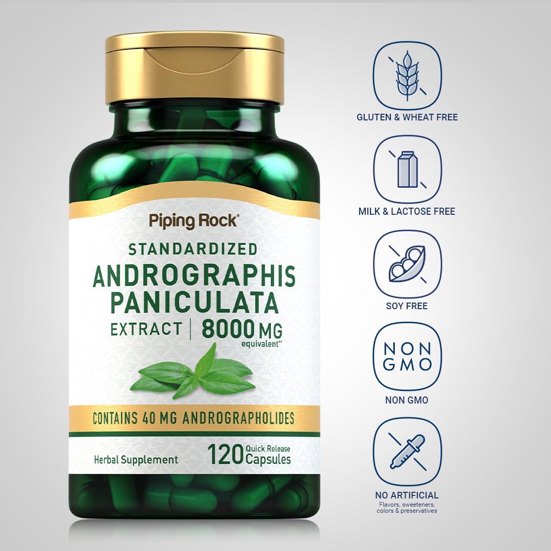 Label showing standardized 40 mg andrographolides