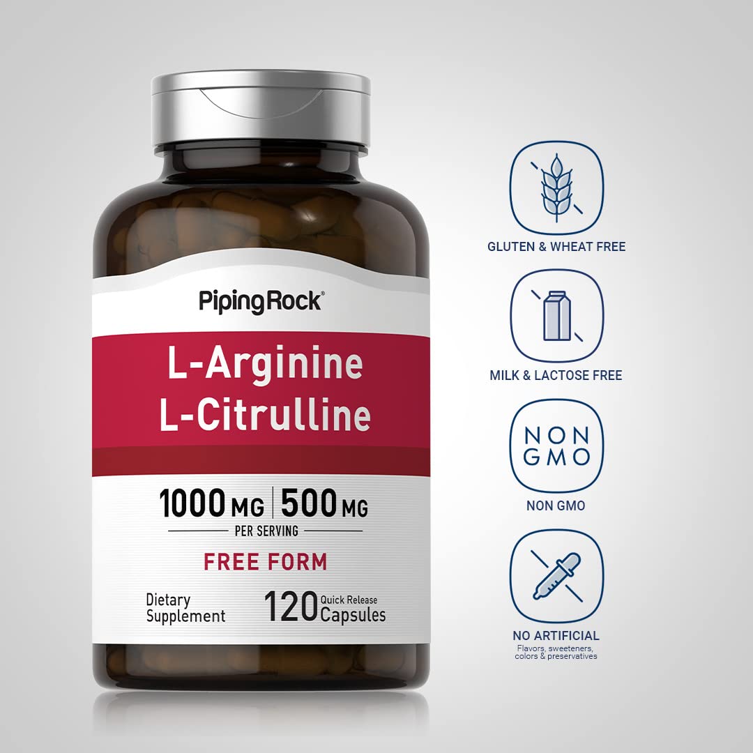 Nutrition facts panel for L-Arginine L-Citrulline supplement