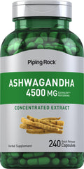 Front view of Piping Rock Ashwagandha 4500mg bottle