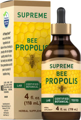 Front view of Piping Rock Bee Propolis Extract Tincture 4 oz bottle