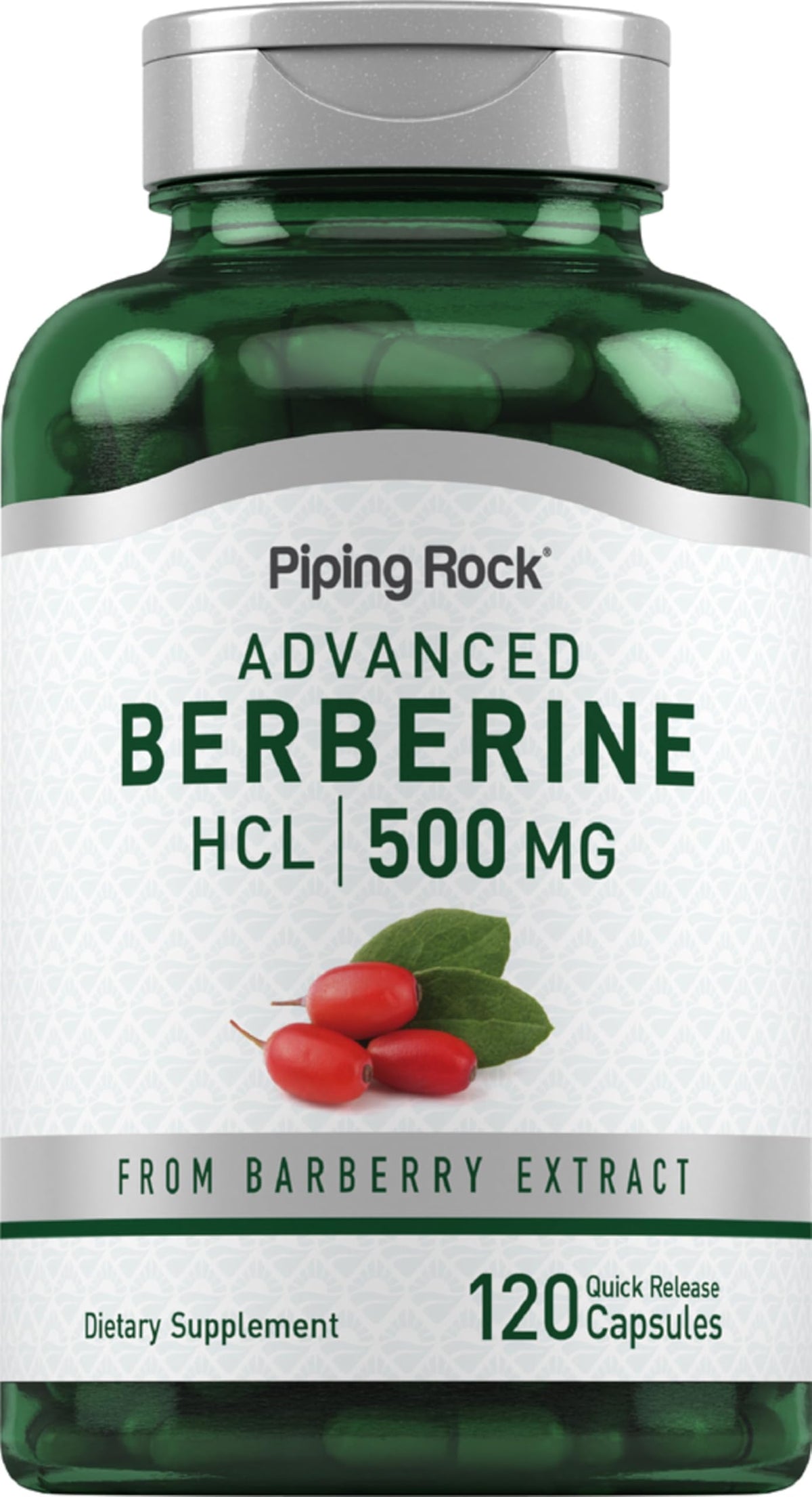 Piping Rock Berberine HCL 500 mg bottle front