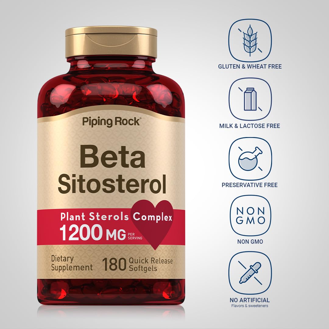 Close-up of 1200 mg Beta Sitosterol softgels