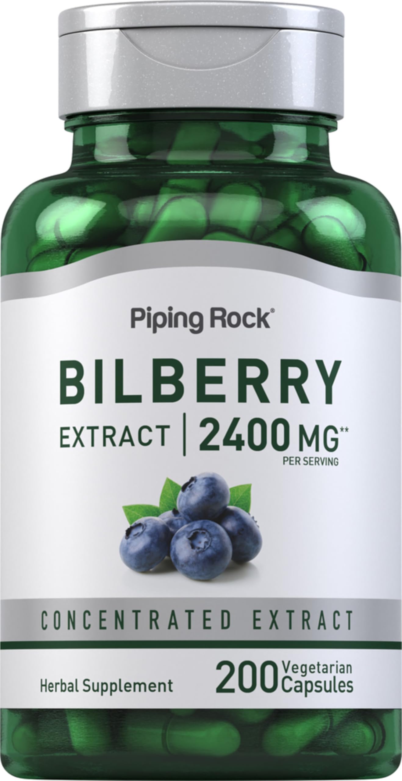 Piping Rock Bilberry Extract Capsules bottle with label