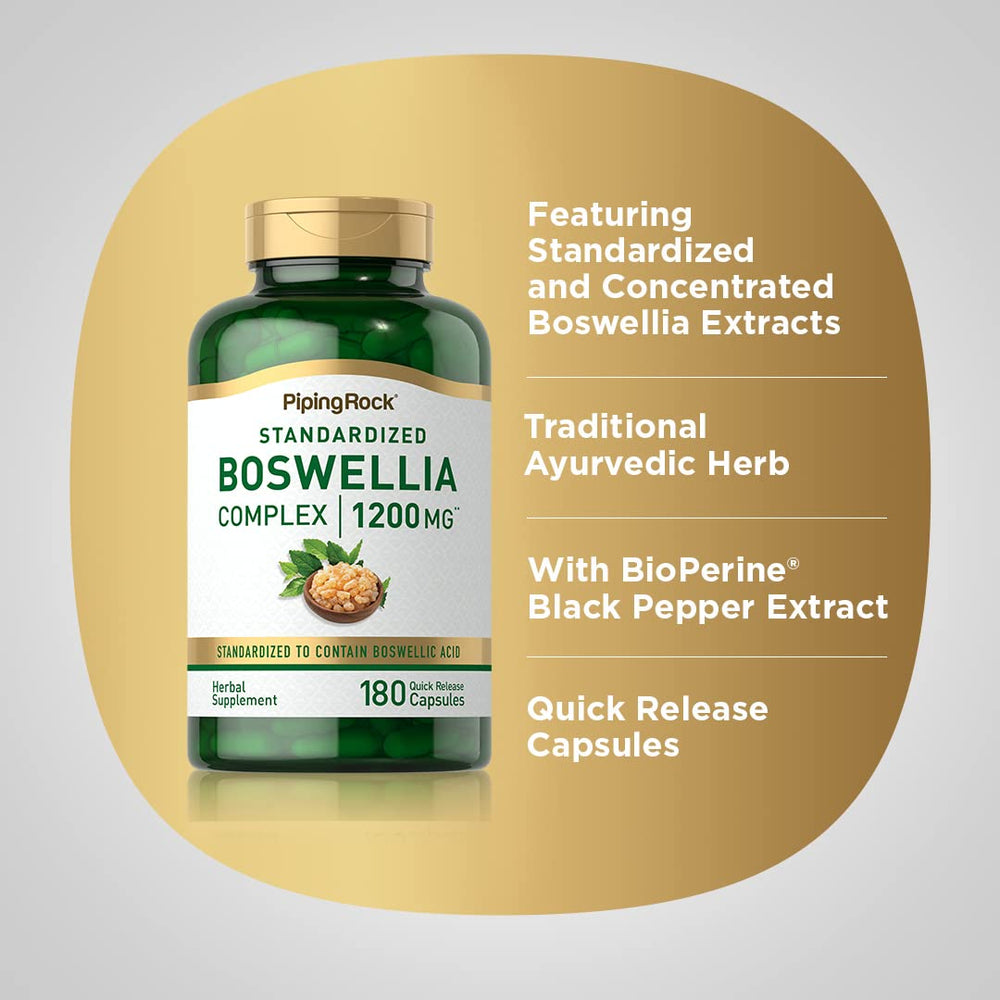 Supplement facts and Boswellia Serrata complex ingredients