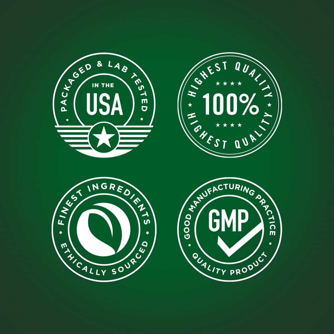 Gluten-free and Non-GMO certification icons with Boswellia bottle