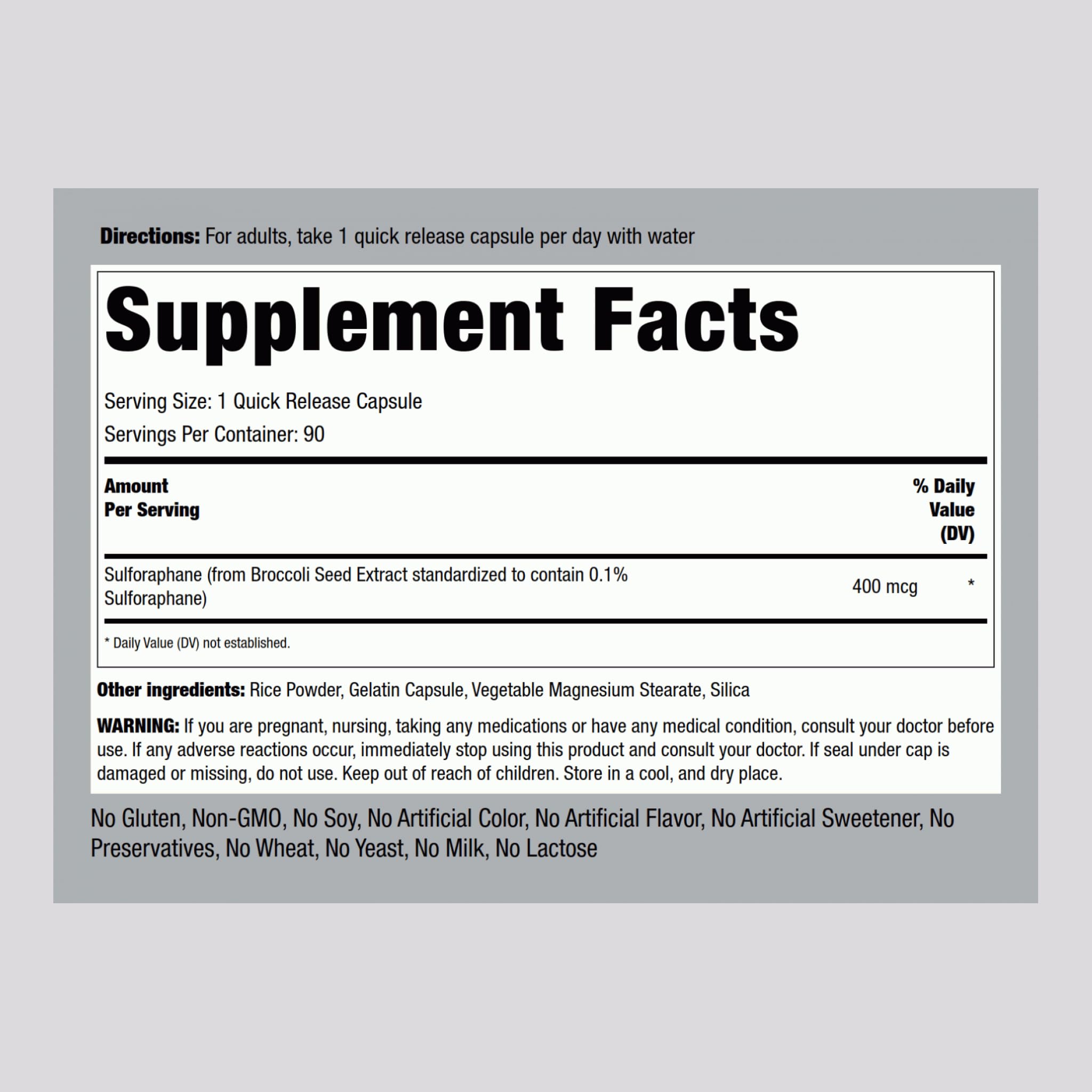 Piping Rock broccoli seed extract close-up highlights natural sulforaphane source