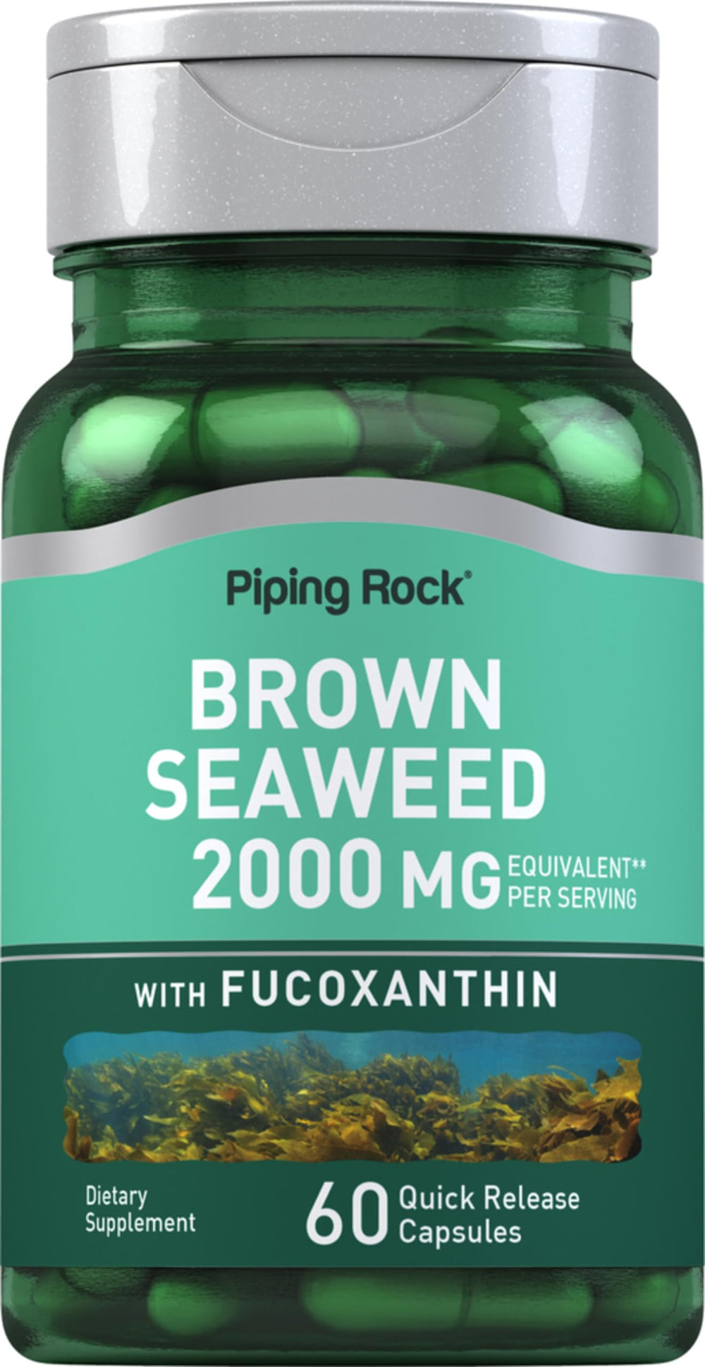 Piping Rock Brown Seaweed Capsules bottle label