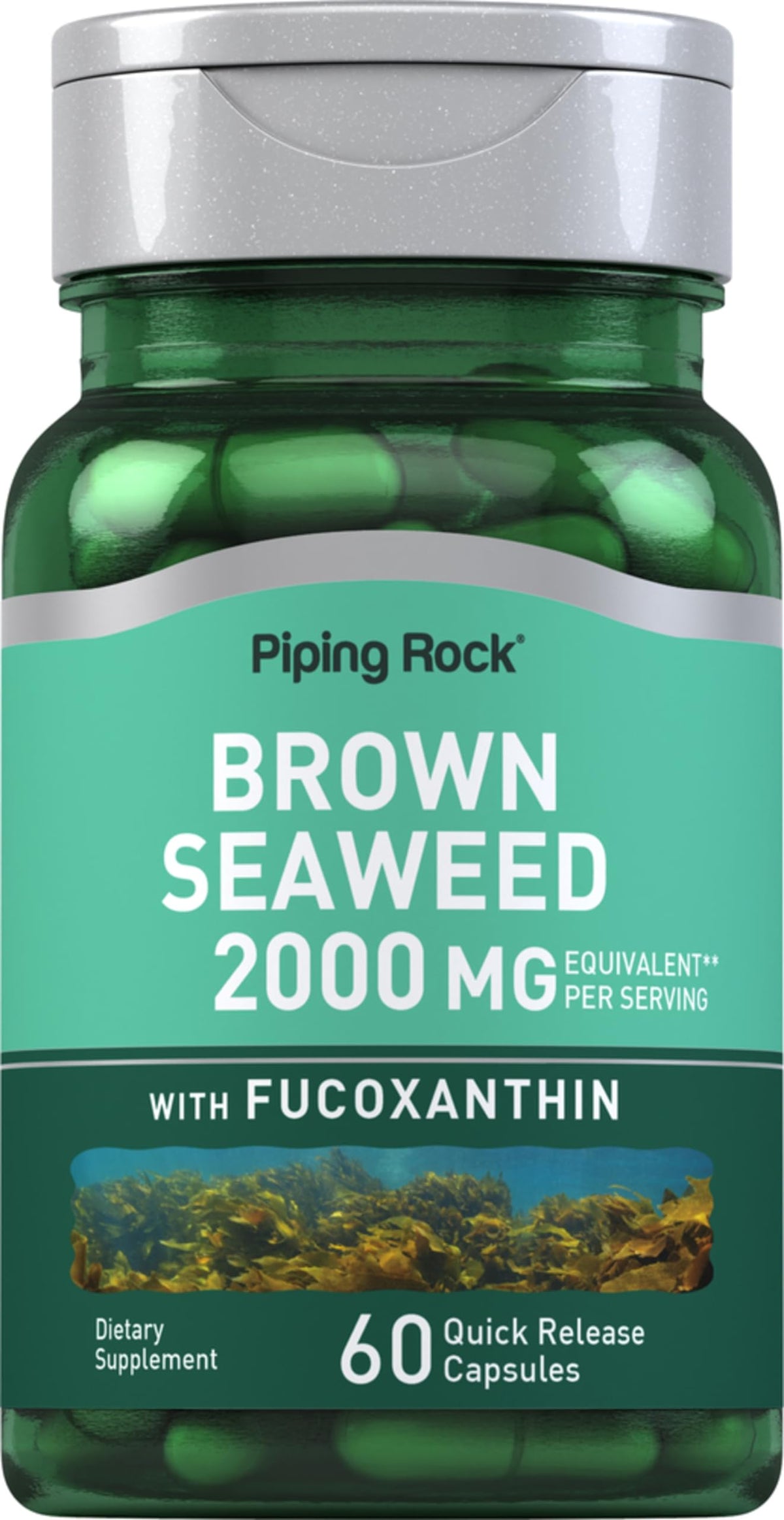 Piping Rock Brown Seaweed Capsules bottle label