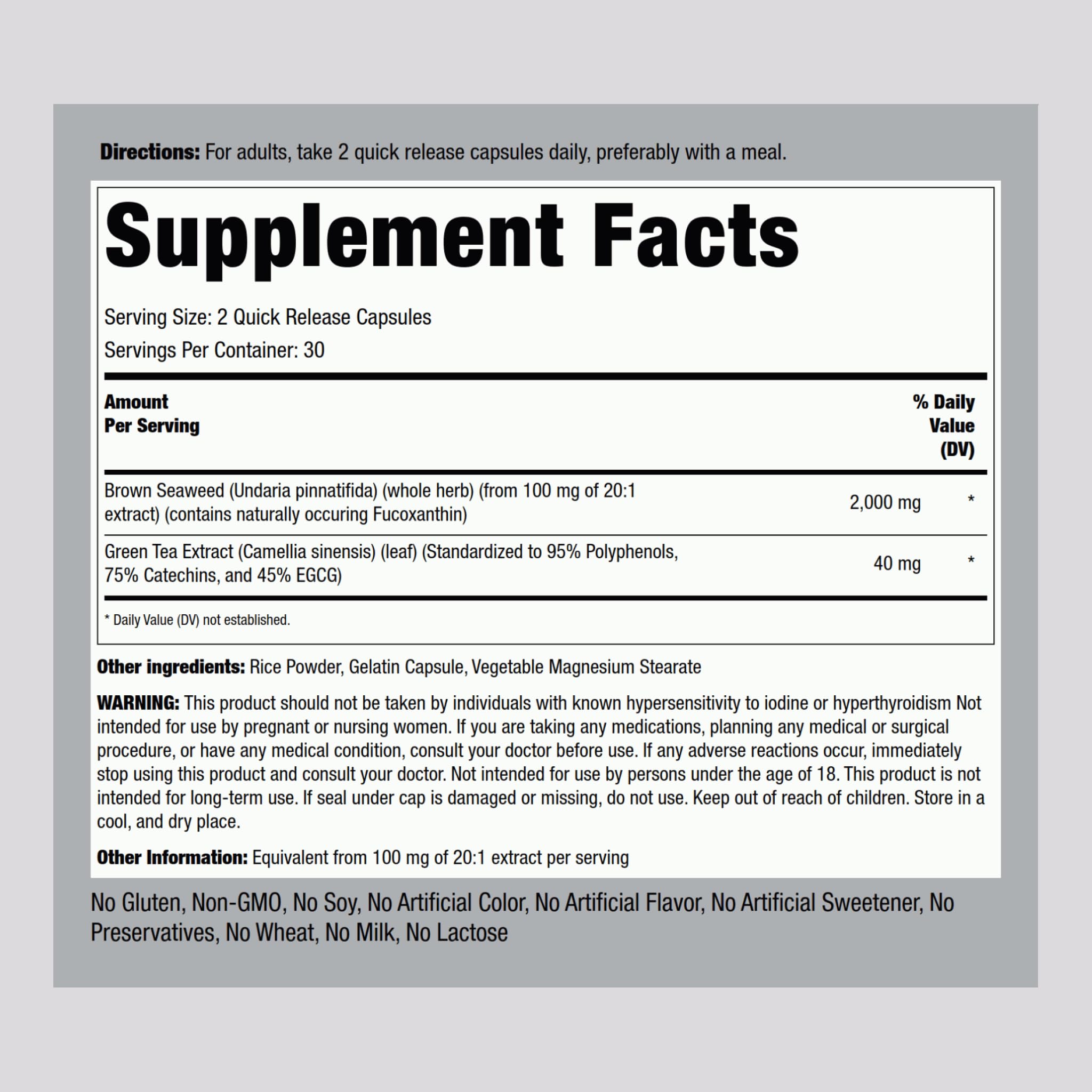 Brown seaweed capsules close-up