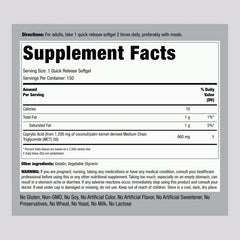 Caprylic Acid 660 mg bottle and label