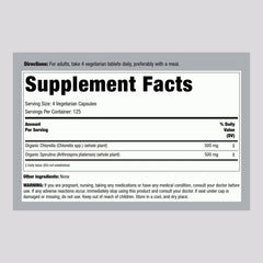 Bottle label showing organic, non-GMO, gluten-free claims
