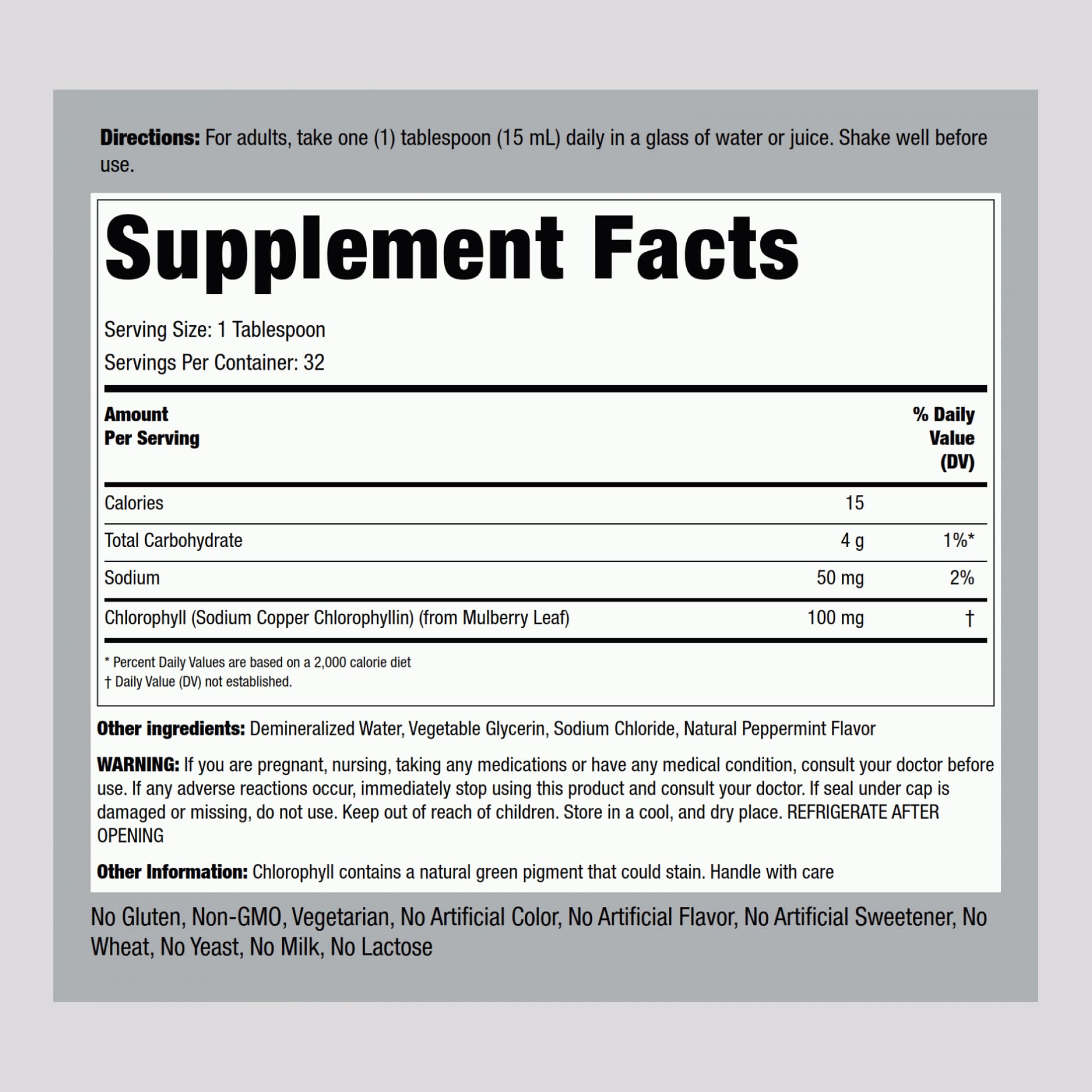 Chlorophyll derivative sourced from Mulberry leaves