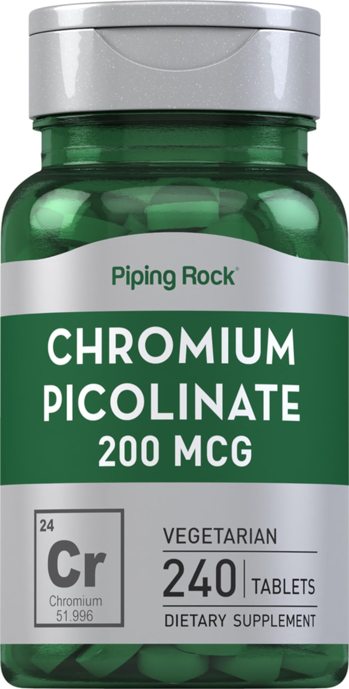 Piping Rock Chromium Picolinate 200mcg bottle label