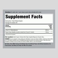 Chrysin 500mg supplement label detail