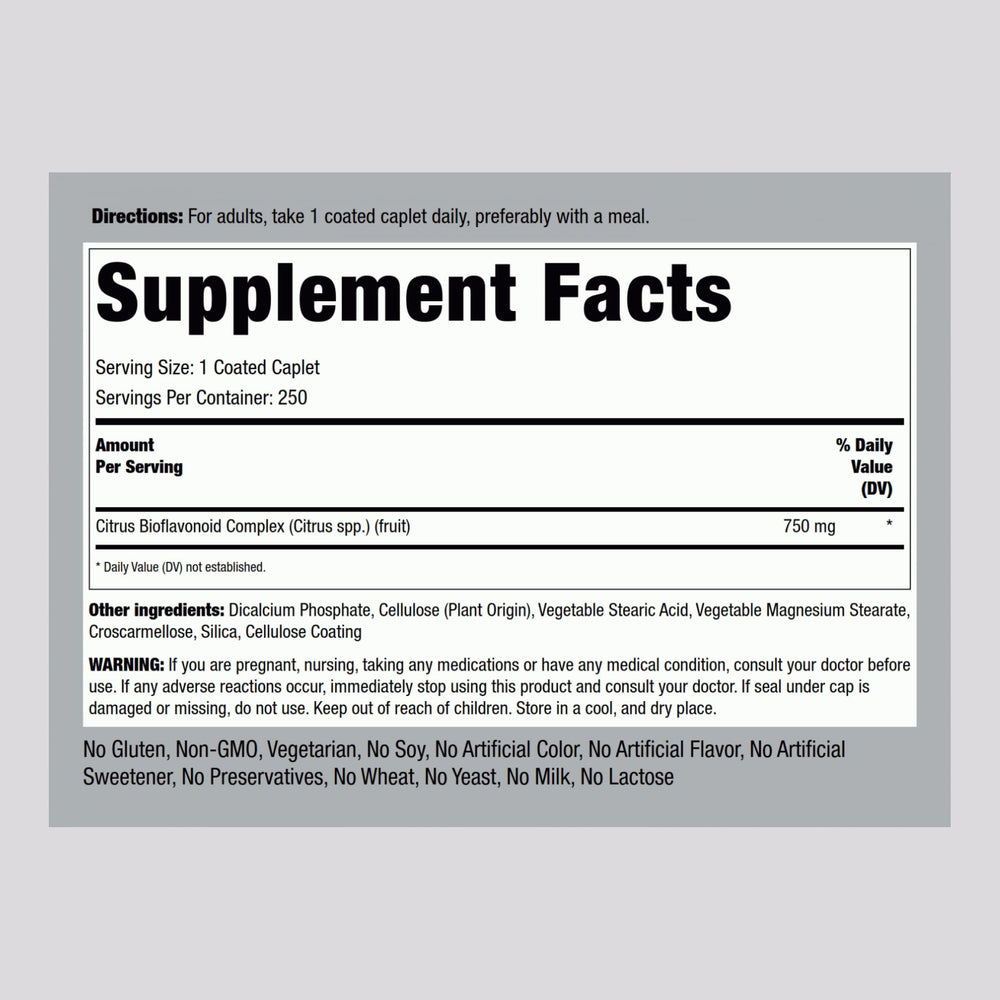 Bottle label reading Citrus Bioflavonoids Complex