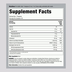 Piping Rock Cod Liver Oil Liquid bottle label close-up