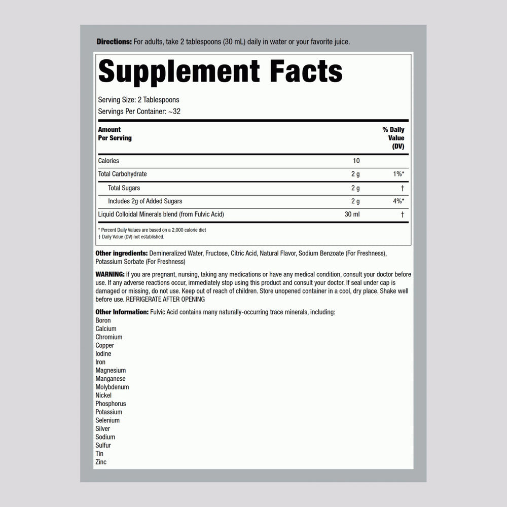 Piping Rock Colloidal Minerals Liquid 32 oz raspberry label