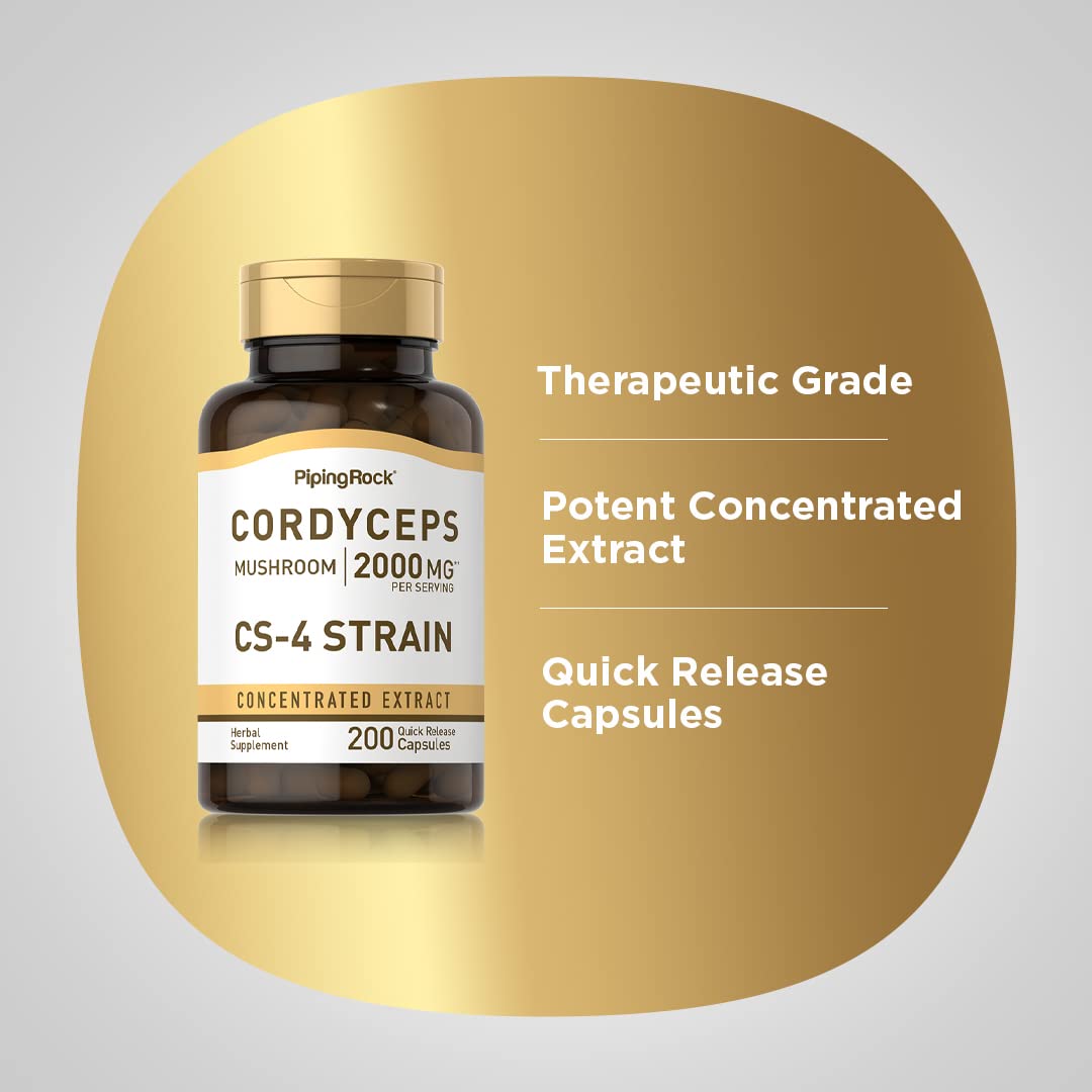 Close-up of Cordyceps mushroom capsules