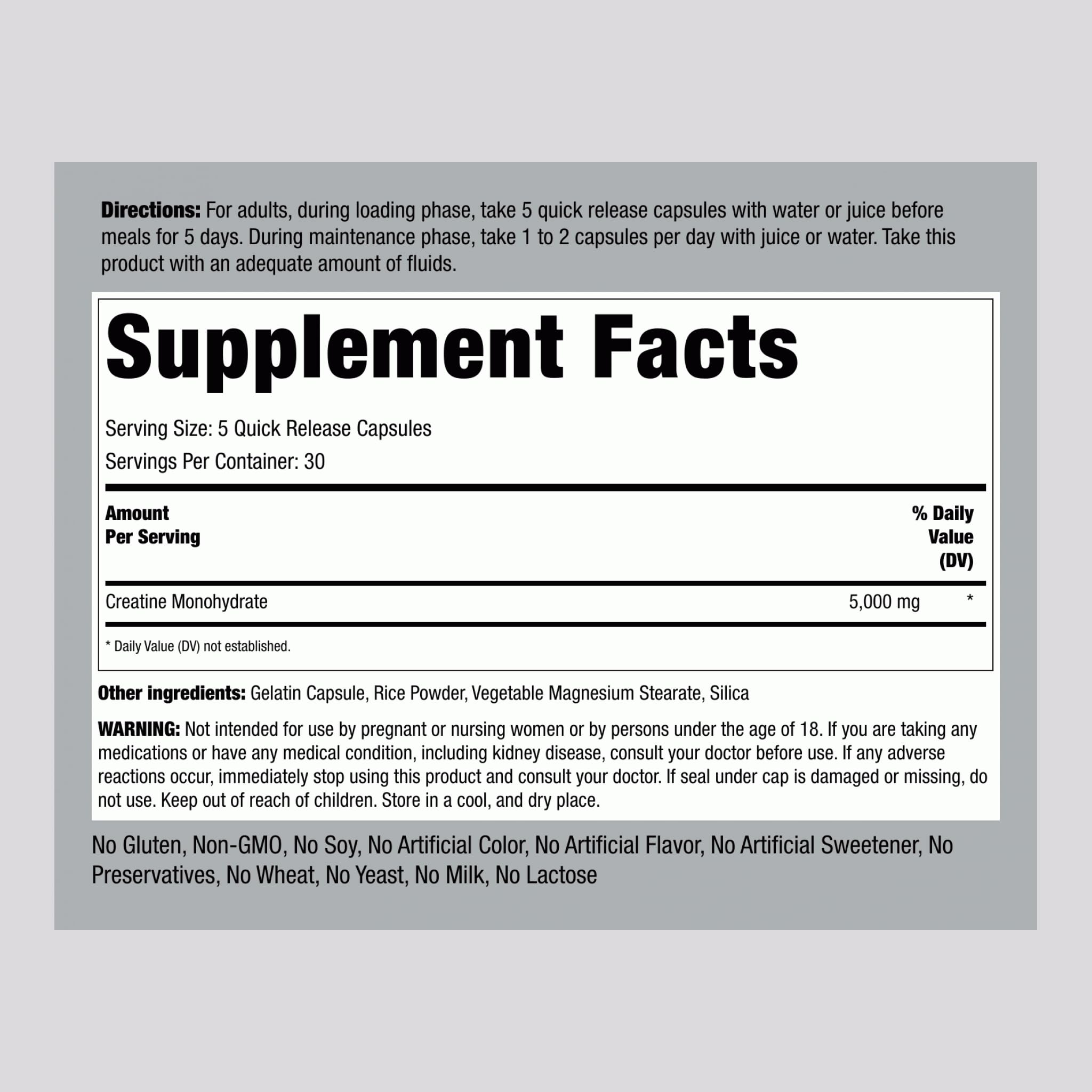 Side view of bottle showing 150 count label