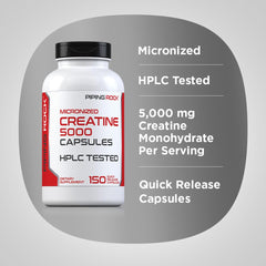 Close-up of Creatine Monohydrate capsules (micronized)
