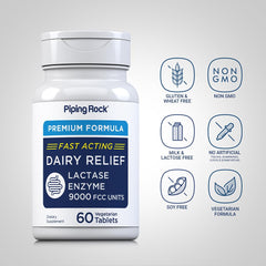 Ingredients and supplement facts for Dairy Relief Pills