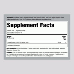 Dairy Relief Pills label displaying 9,000 FCC units