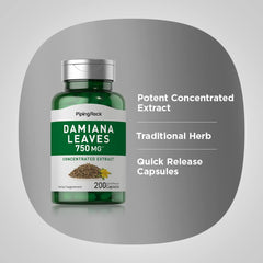 Piping Rock Damiana Leaf Capsules bottle with information label